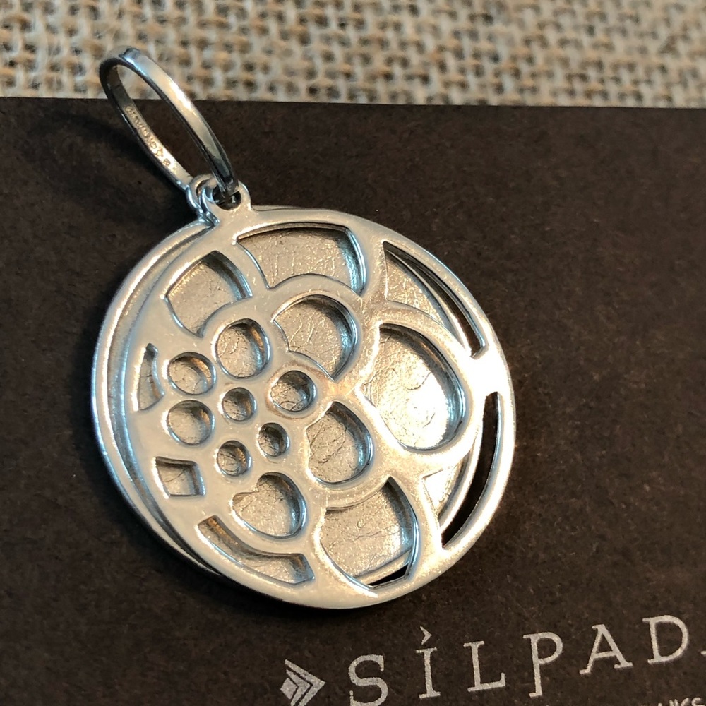 Silpada Sterling Reversible Circle Pendant Charm